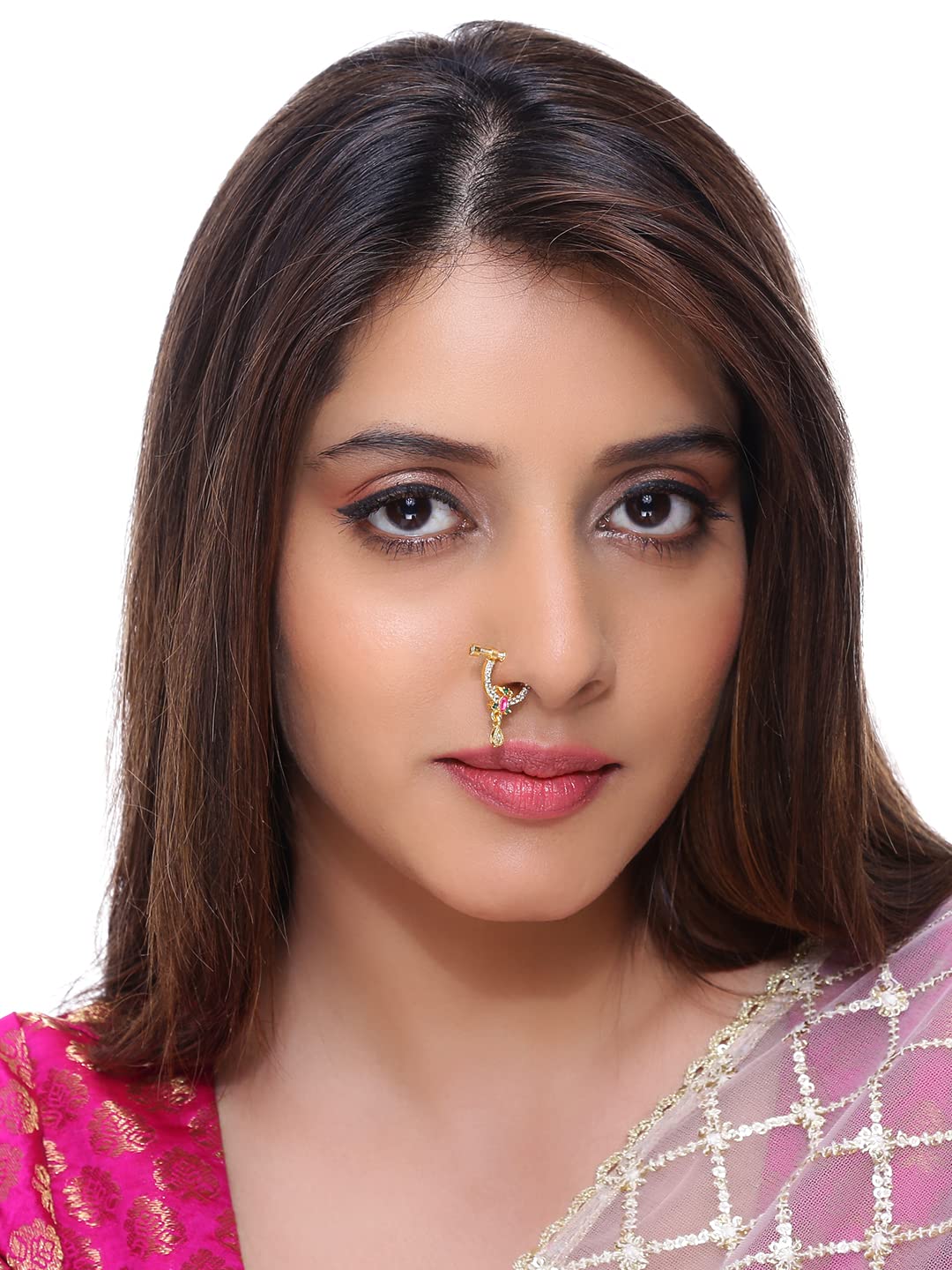 STYLISH GOLD PLATED NOSE RING FOR PRETTY GIRLS AND WOMAN COMBO SPECIAL  PRICE (5 pcs )